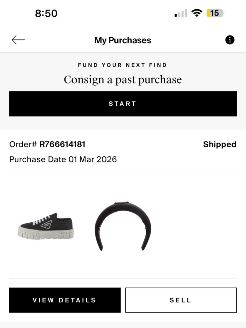 Prada Black Canvas Low-Top Sneaker with White Platform Sole - Picture 7 of 7